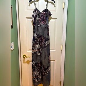 Water-Color Maxi Dress in Size M by Piperlime, Black/Gray/Purple, Light & Flowy